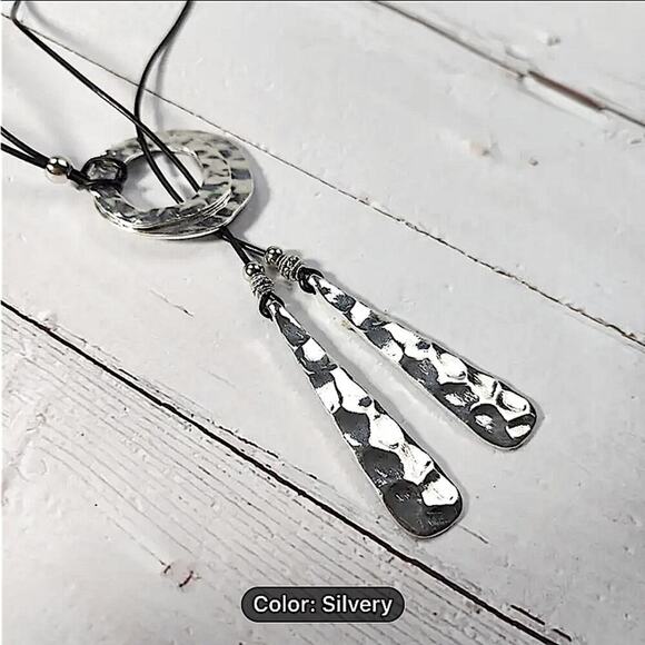 Vintage Celtic Statement Necklace, Bohemian, Boho, Tribal Toggle Hammered - Picture 3 of 6